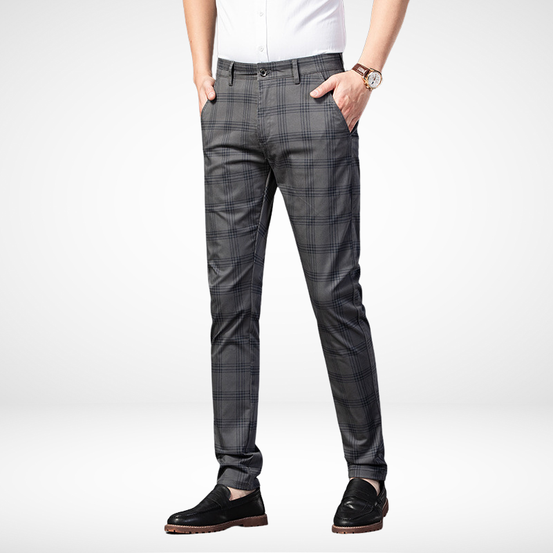 Calça Casual Masculina Plaid