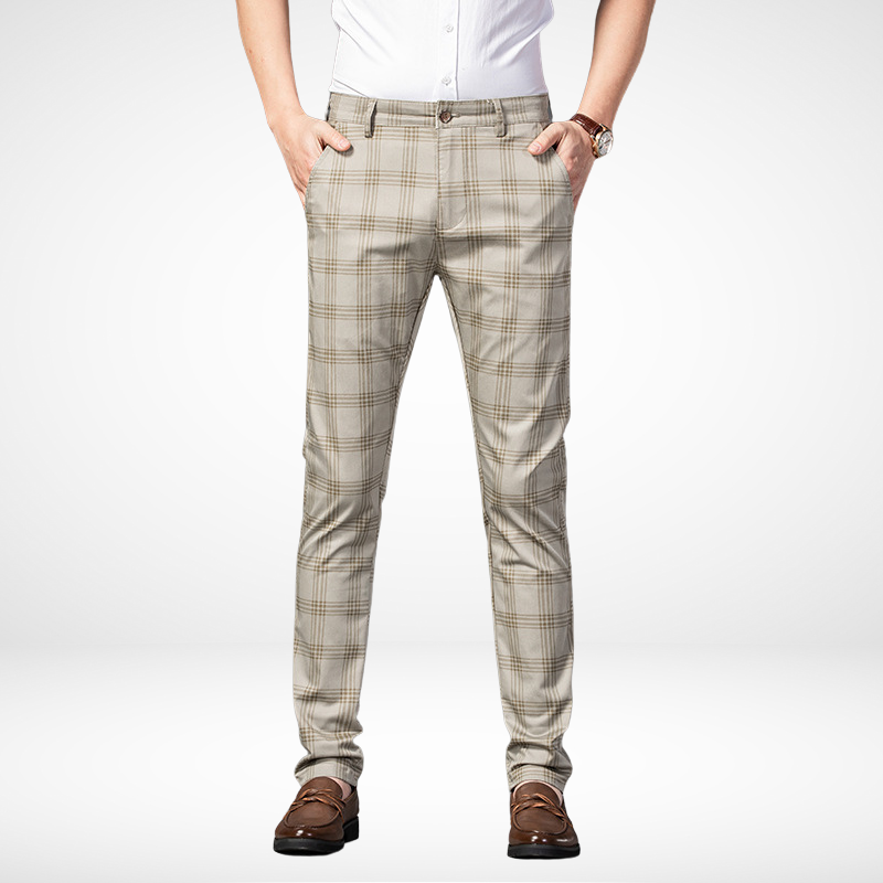 Calça Casual Masculina Plaid